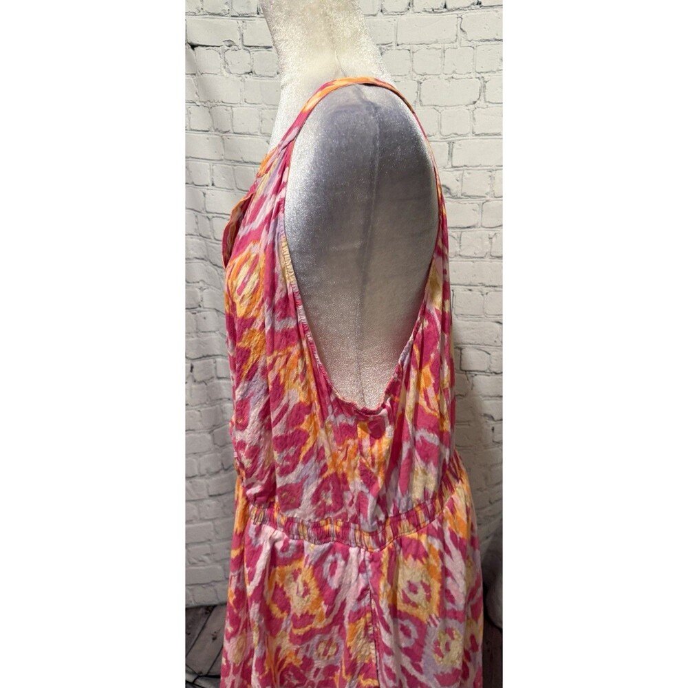 Lane Bryant Pink Orange Ikat Sleeveless Maxi Dress Plus Size 24 - Picture 4 of 9